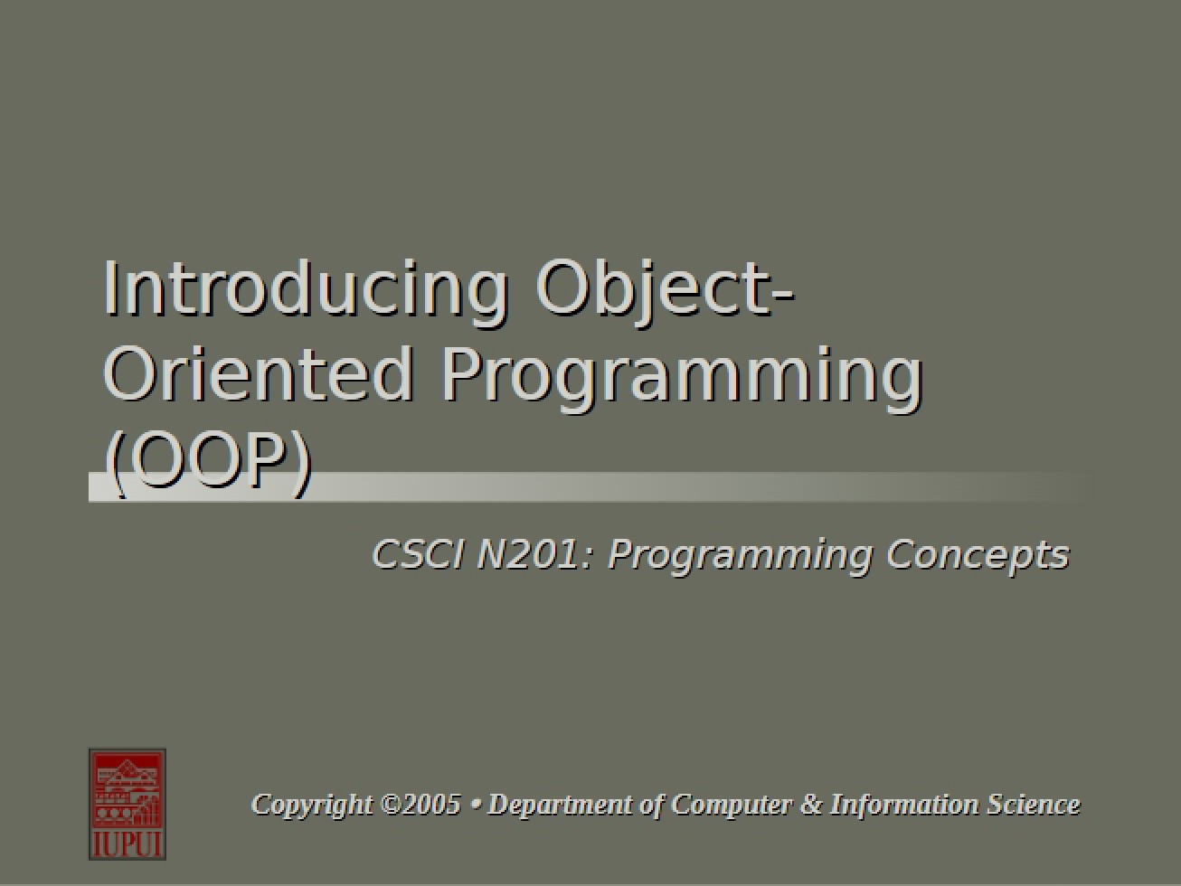 Object-Oriented Programming Introduction