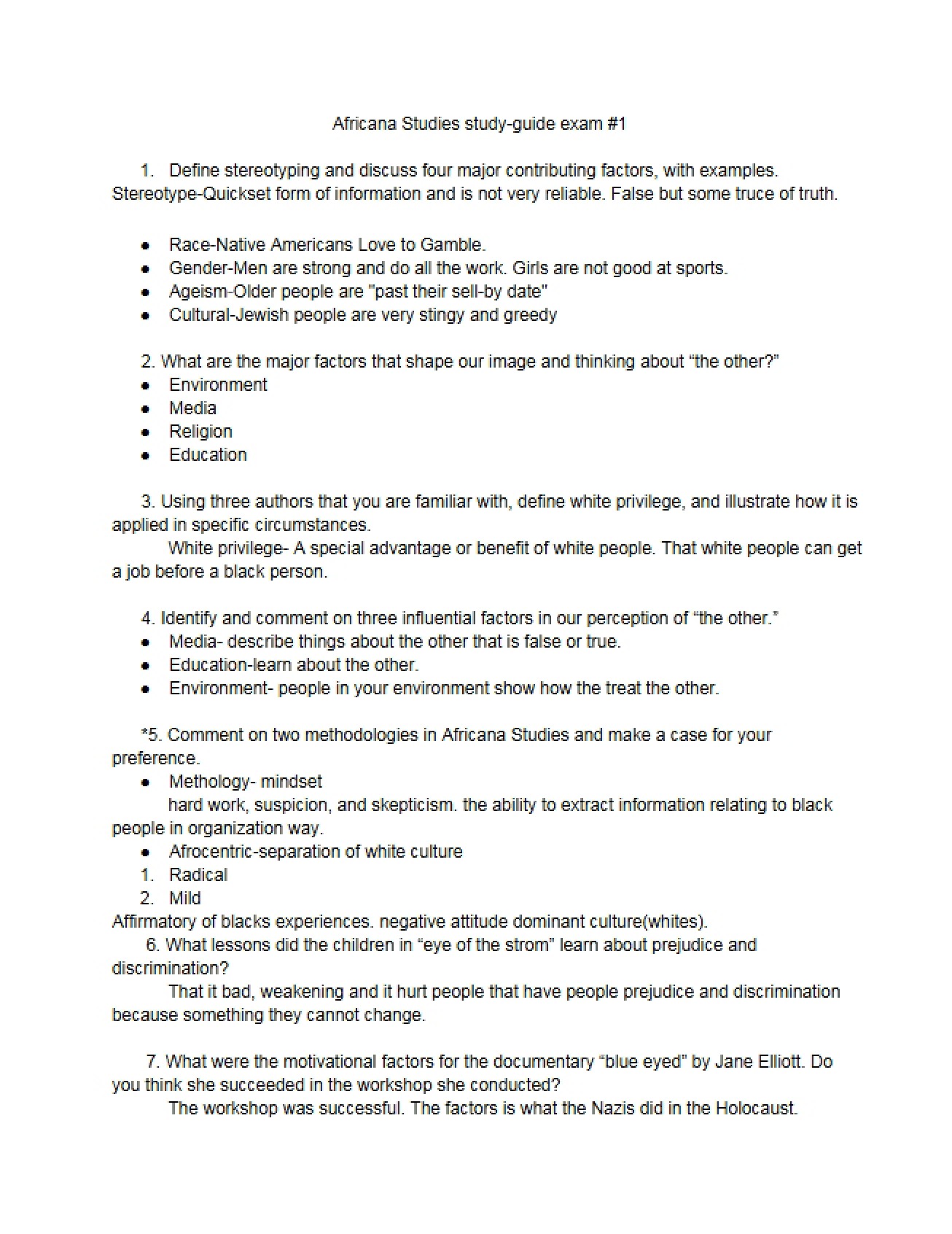 Study Guide (AS)