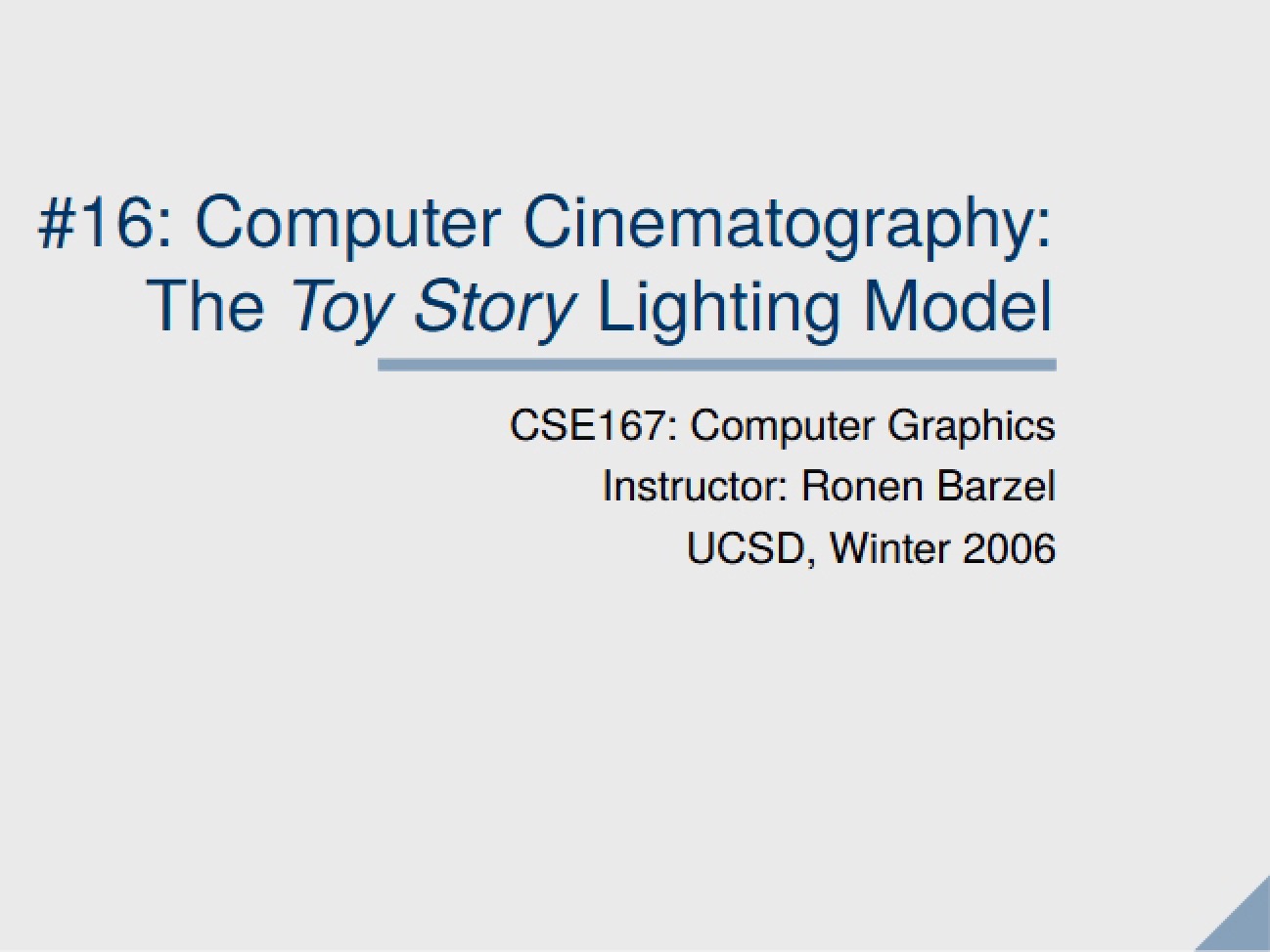 Cinematography in Computer Graphics