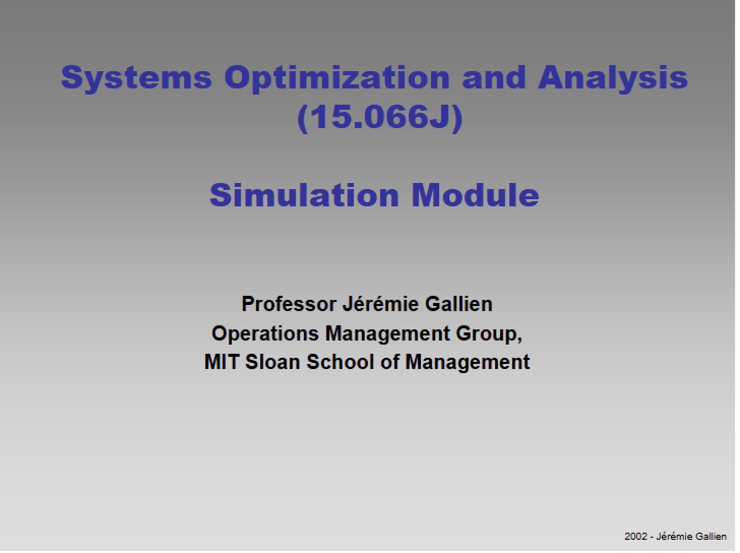 Module for Running Simulations