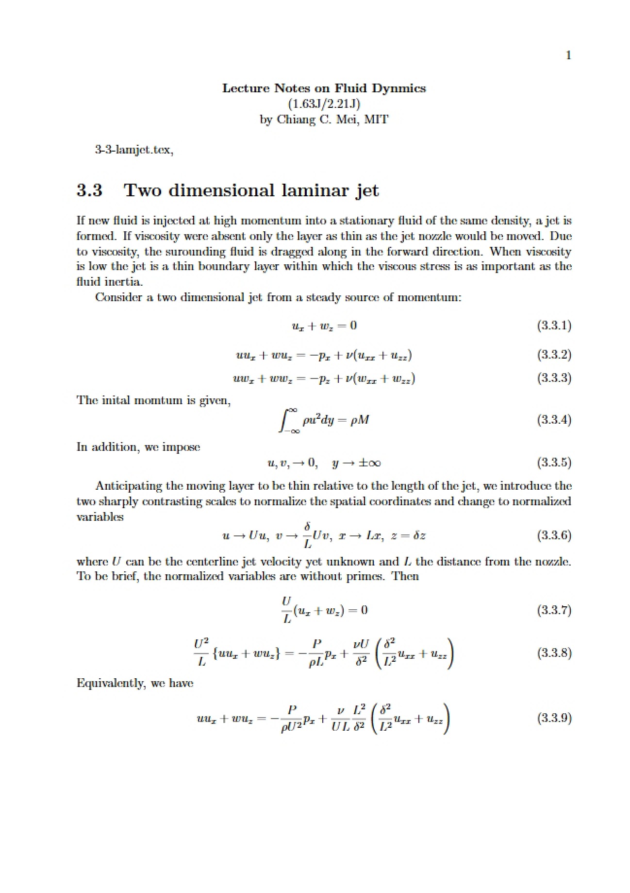 Laminar Jet (2D)