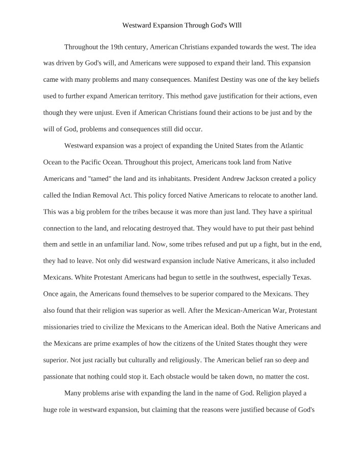Westward Expansion and Its Consequences