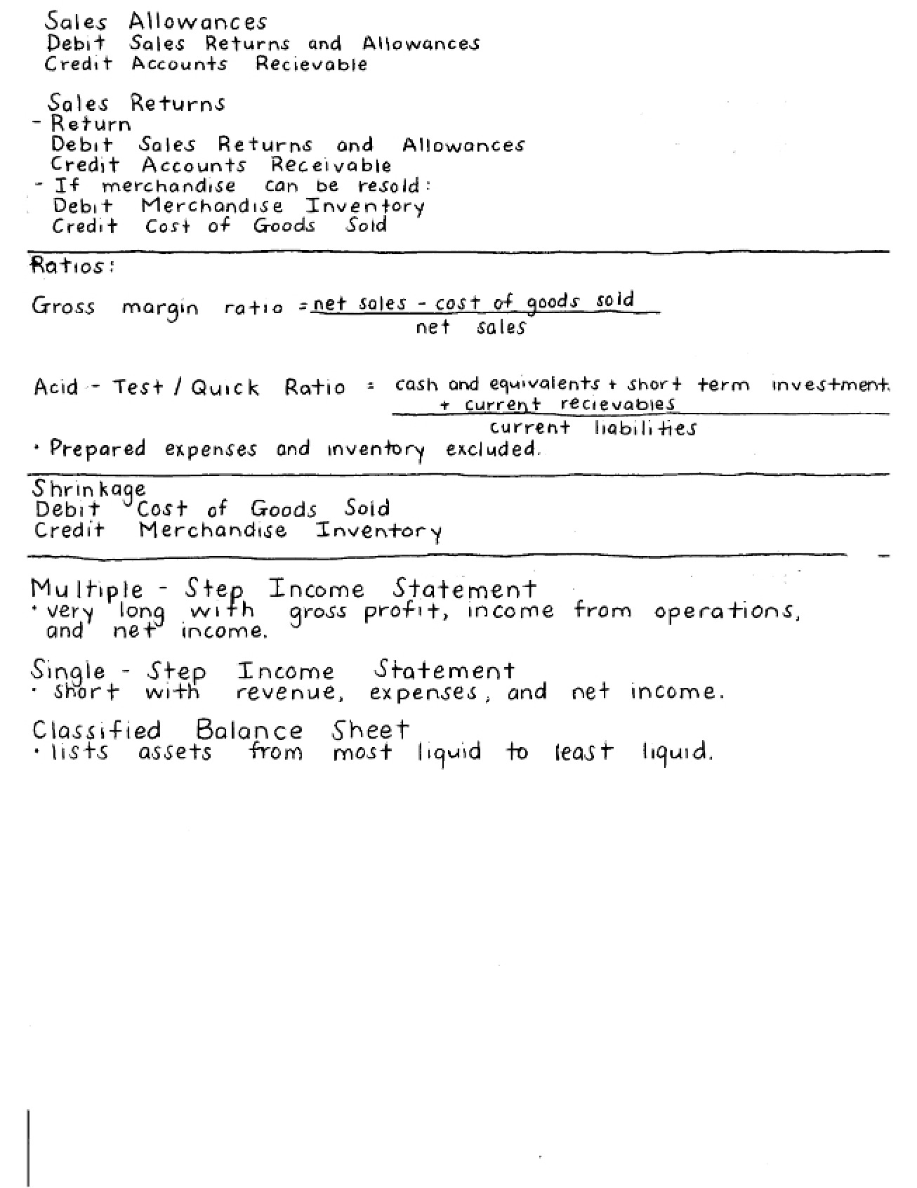Accounting I Notes Part 1