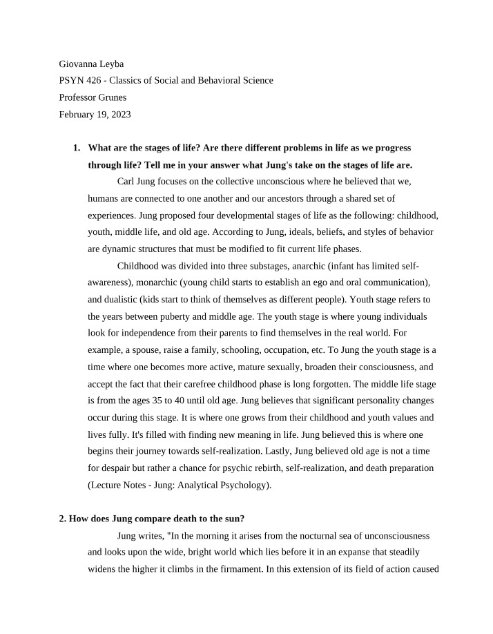 Insights into the Stages of Life According to Carl Jung