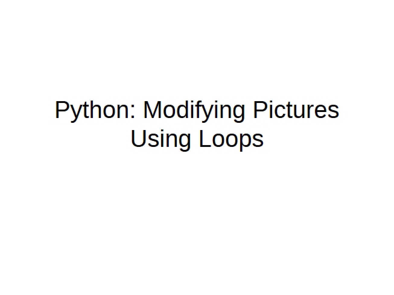 Programming in Python