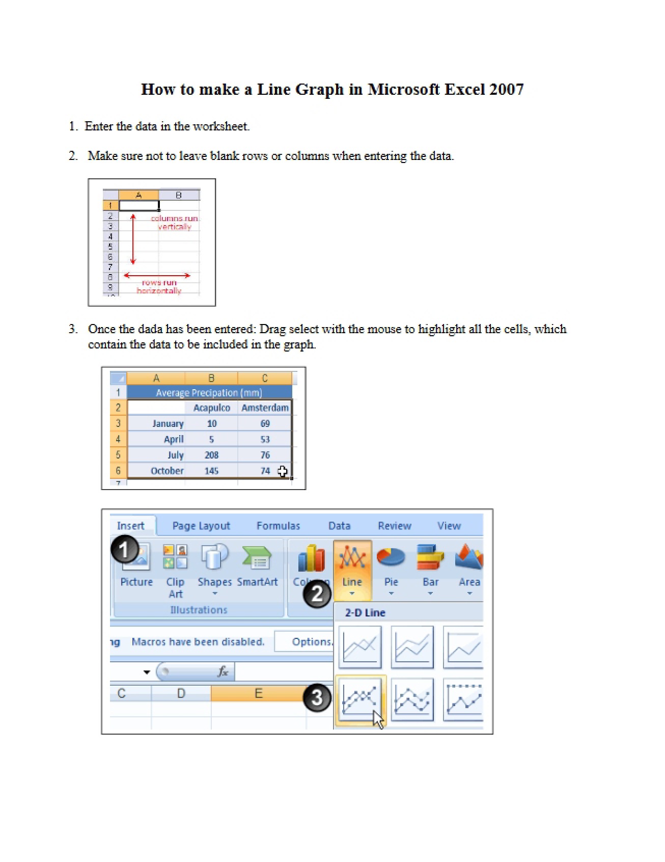 Creating Line Graphs in Excel 2007