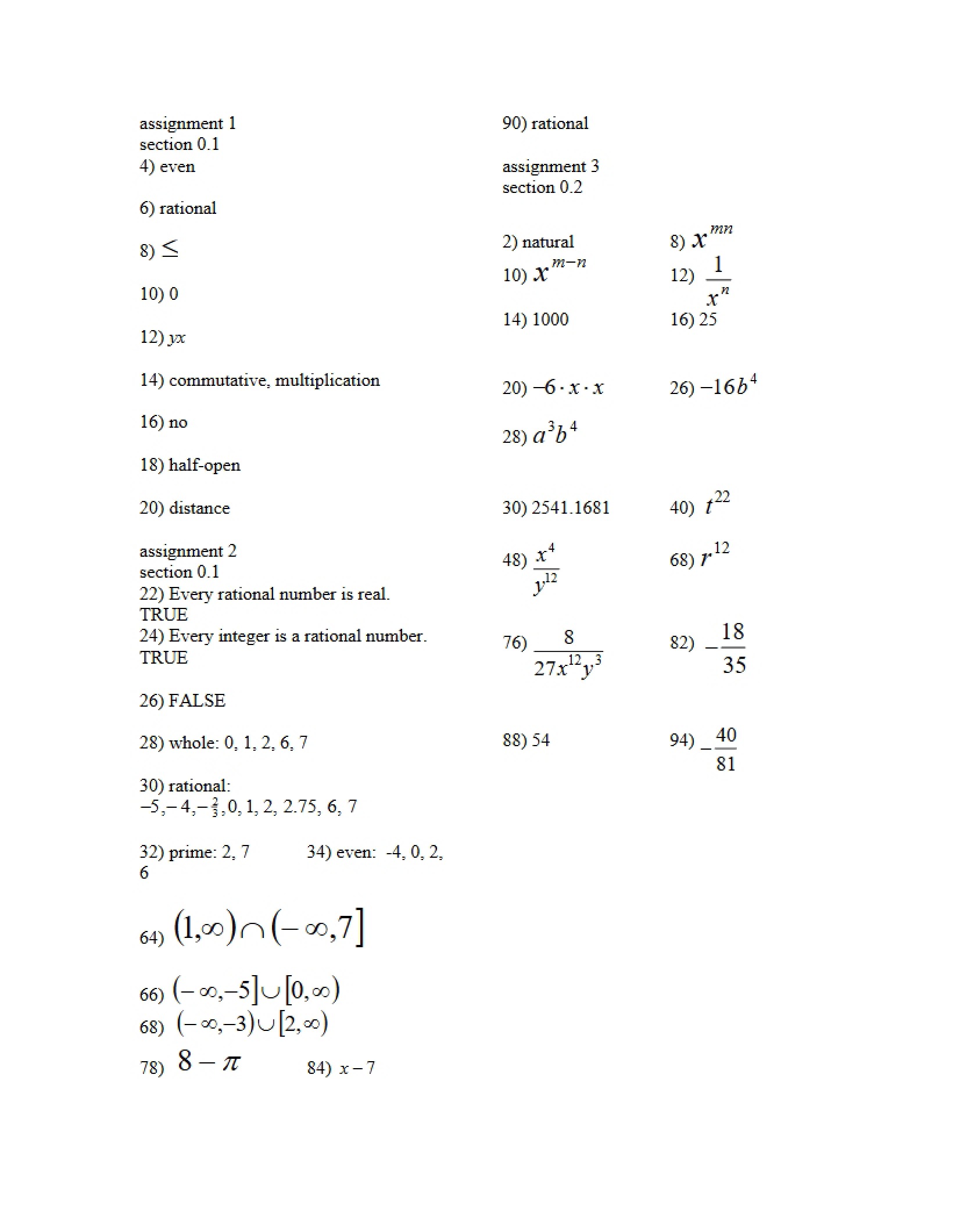 First Assignment