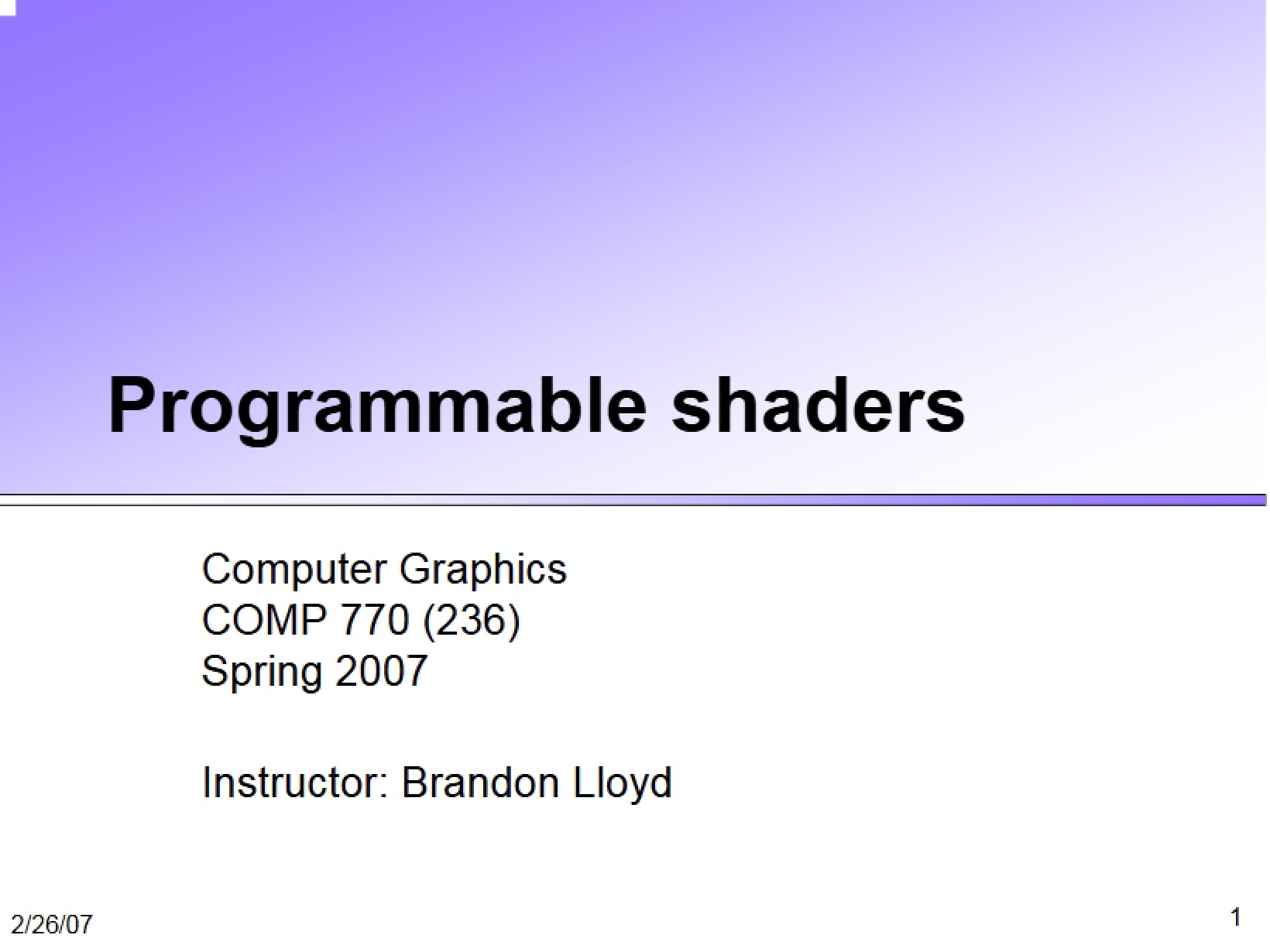 Shaders (Programmable)