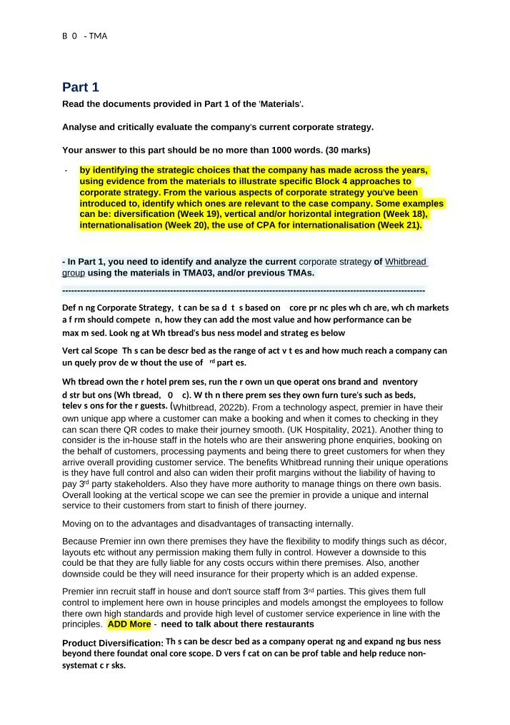 Analysis of Whitbread's Corporate Strategy and Vertical Scope