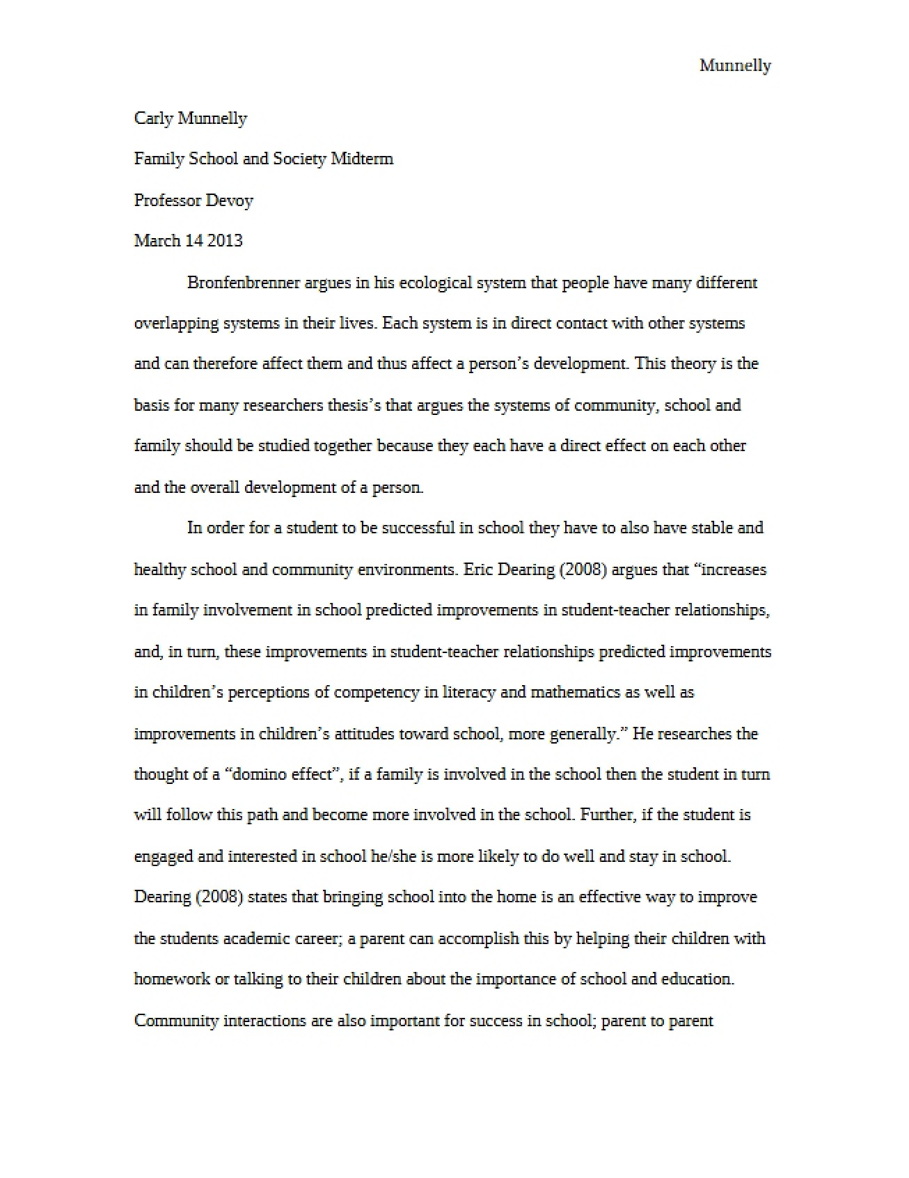 Midterm Exam Review for Family, School, and Society