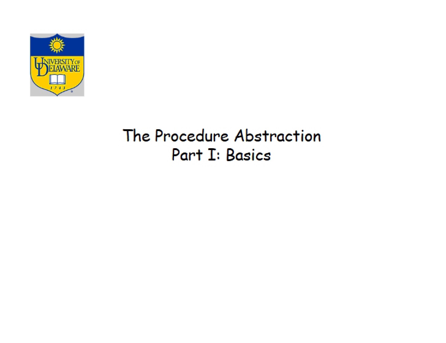 Basics of Procedure Abstraction (Part I)