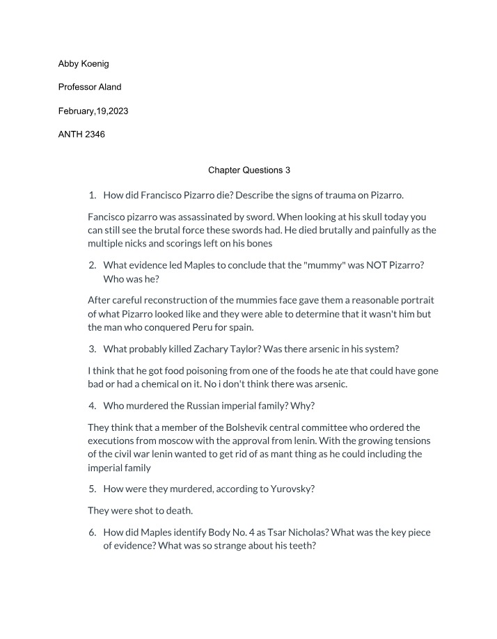 Chapter 3 Questions List