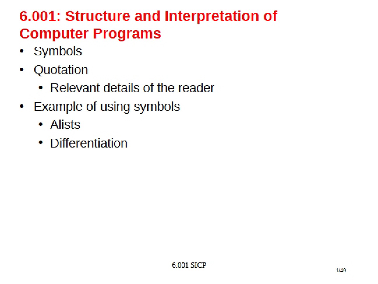 Lecture Notes for Computer Programs