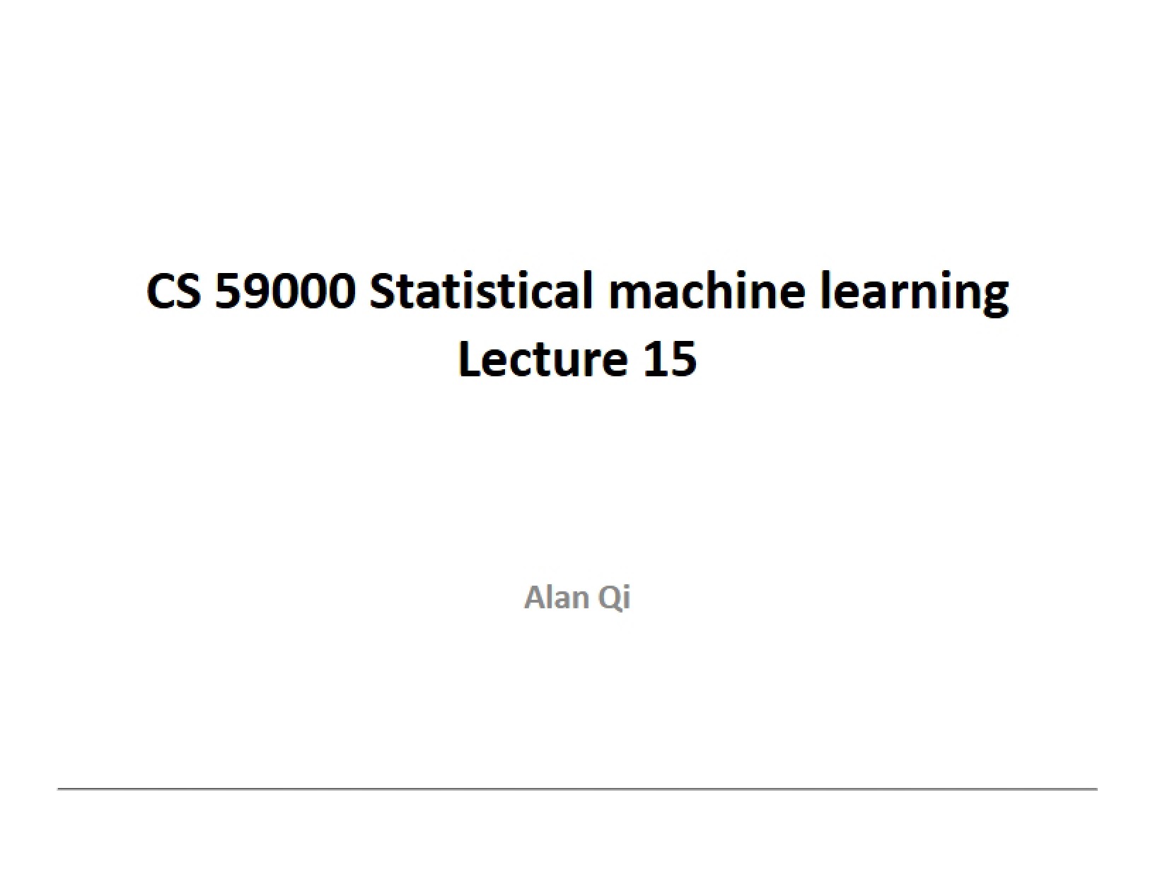 Machine Learning Statistical Approaches
