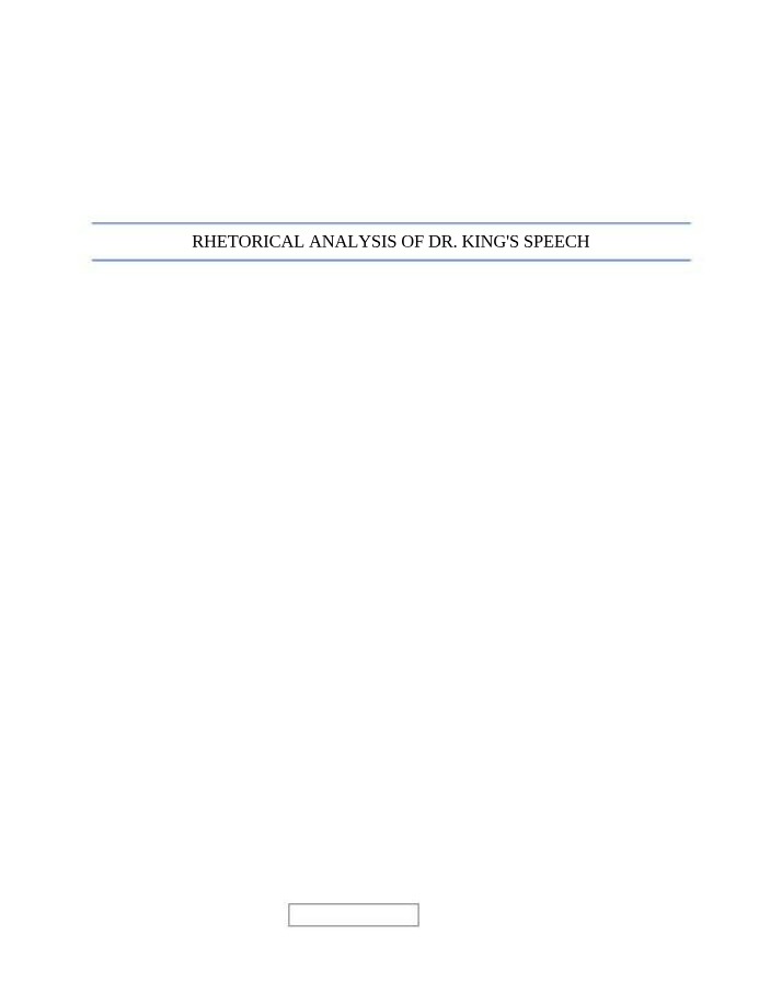 MLK Speech Response - Ch 1 Individual Activity