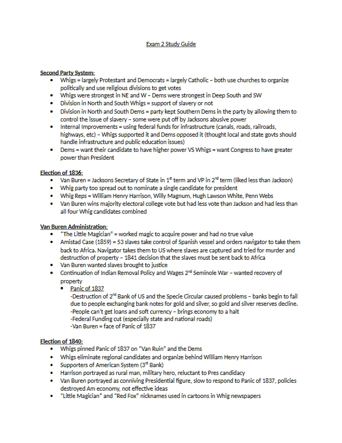 Guide for Exam Two