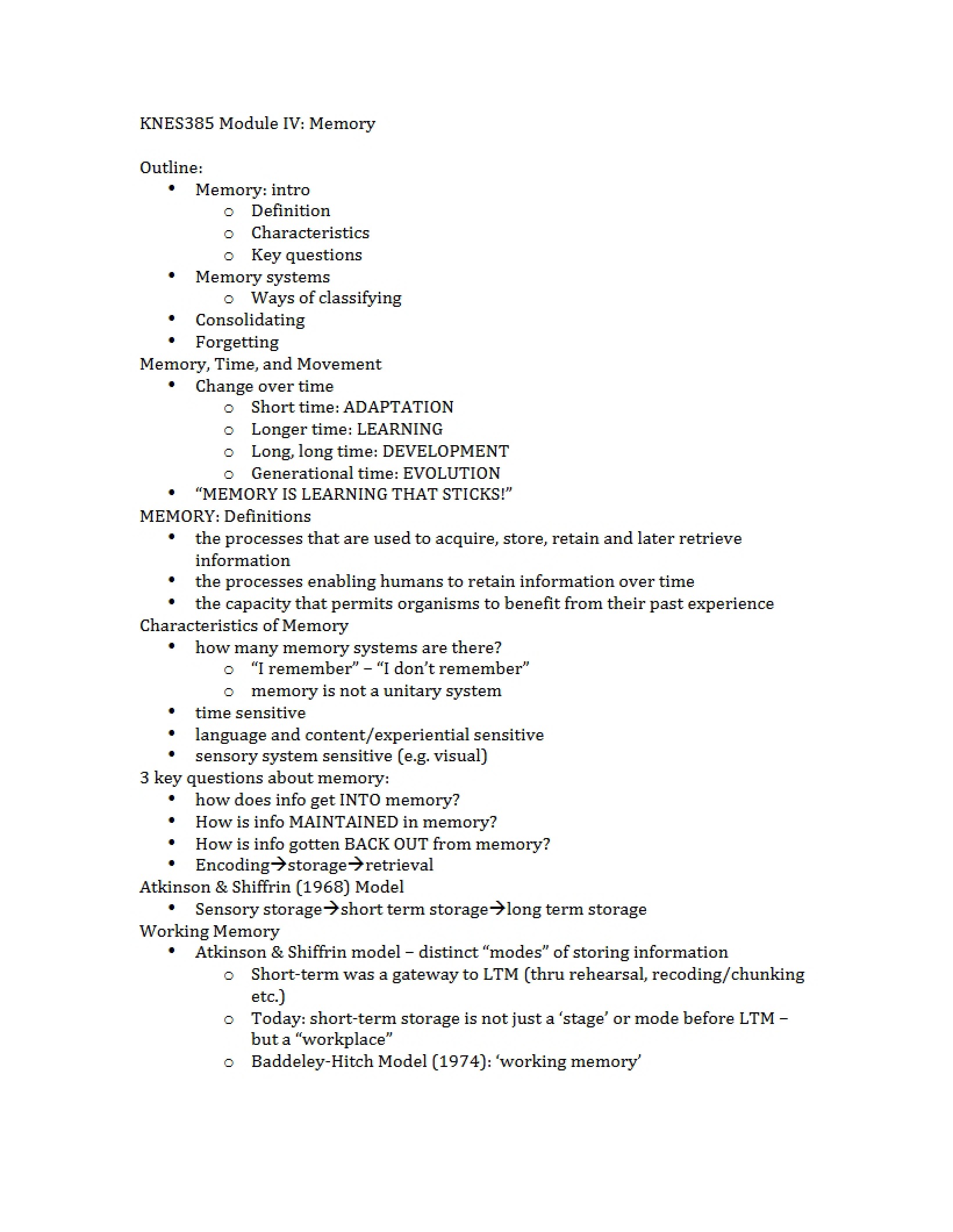 Notes on Motor Control