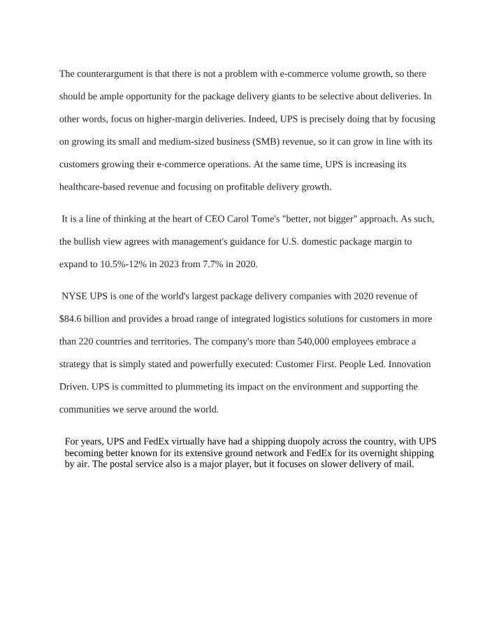 Module 3 UPS Case Study