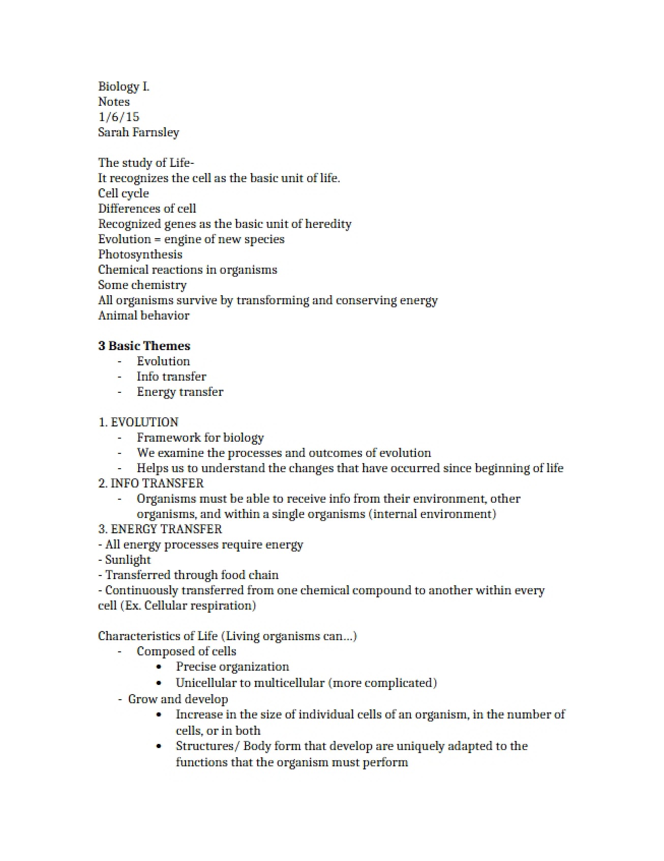 Introduction to Biology