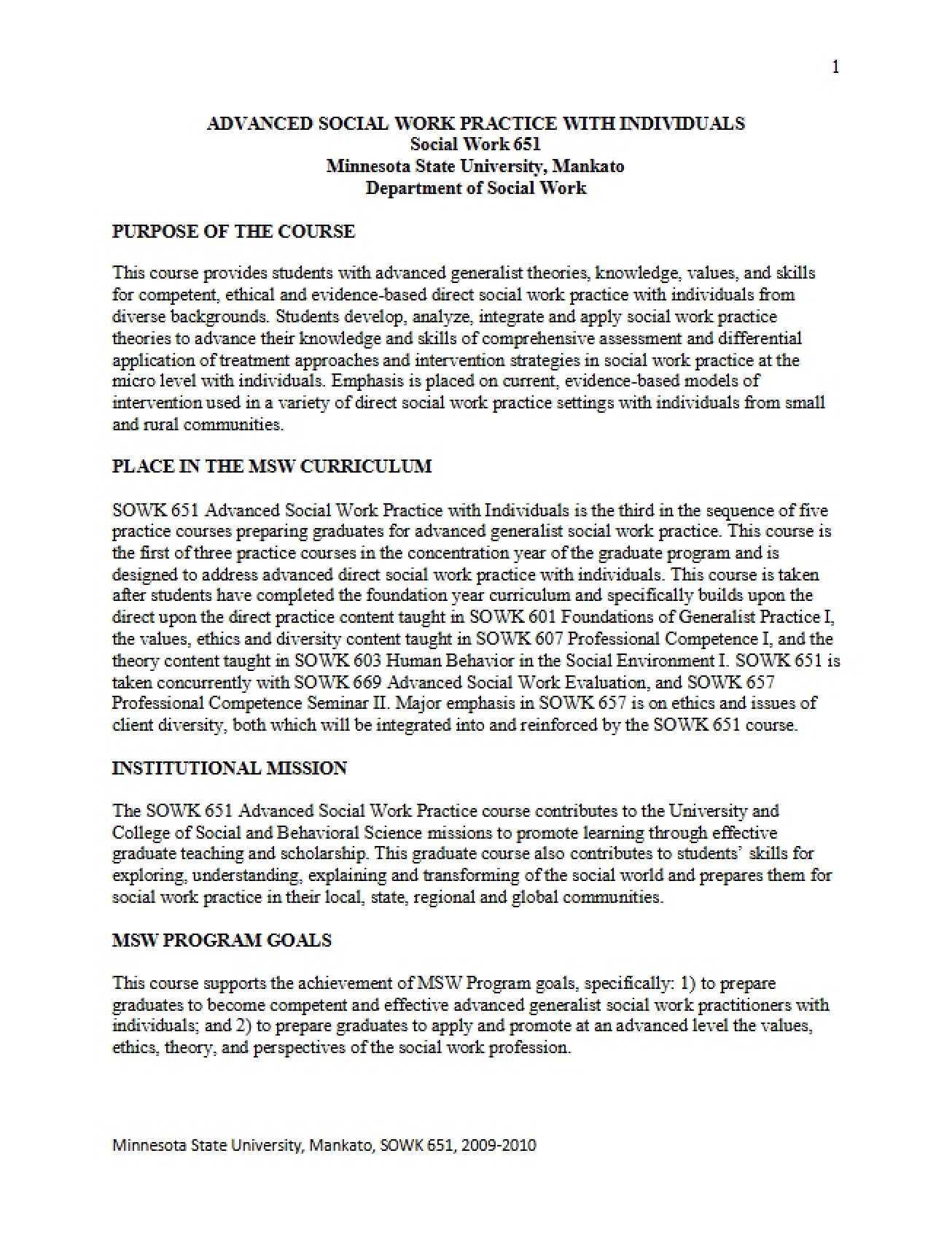 Advanced SW Practice Syllabus