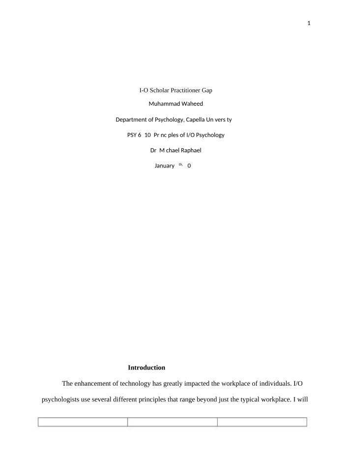 Exploring the I-O Scholar-Practitioner Gap in Selection and Performance