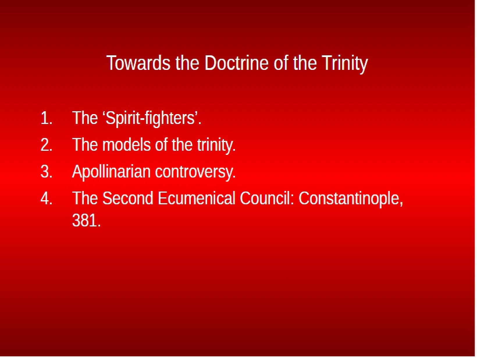 Doctrine of the Trinity Development