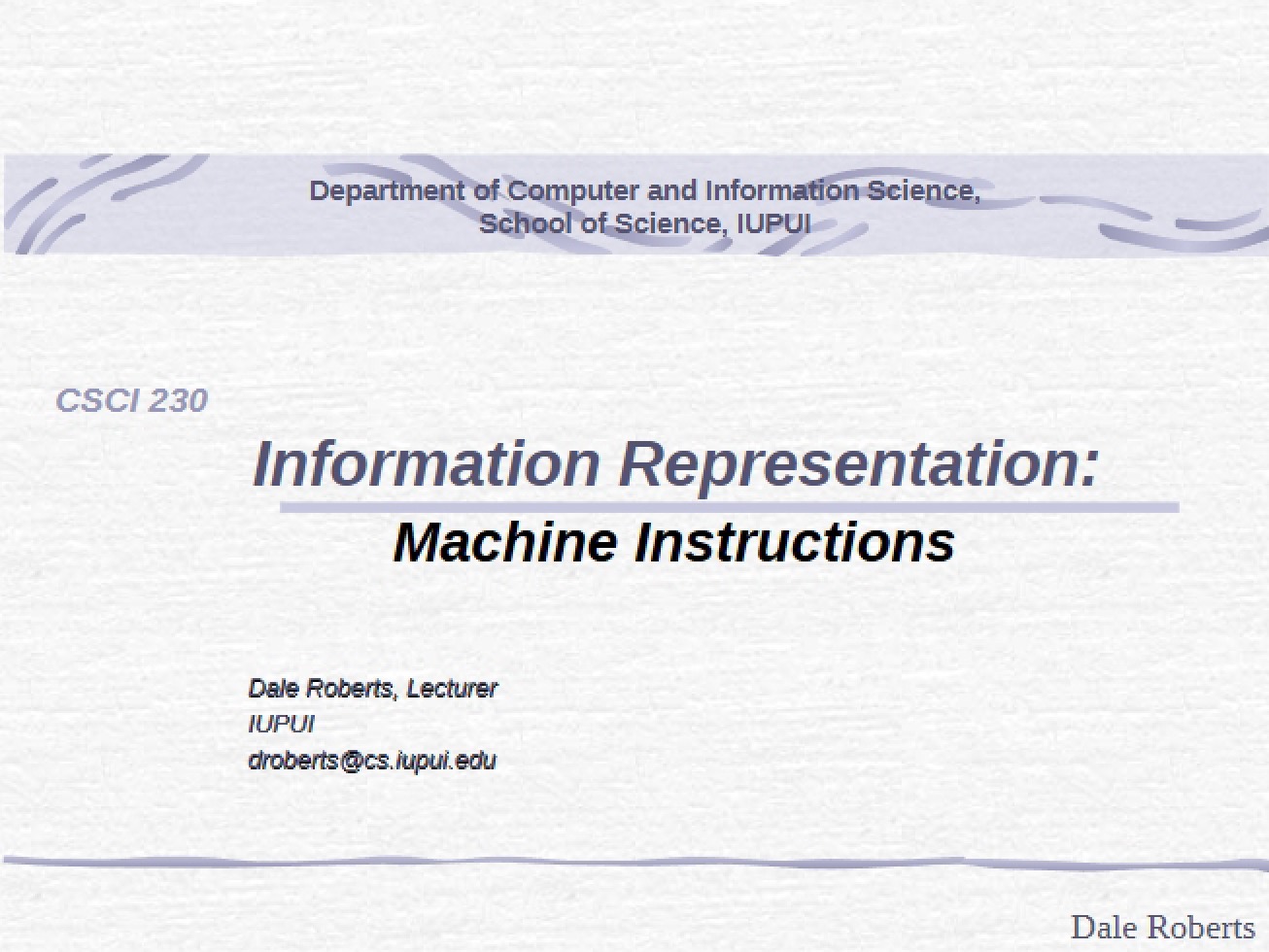 Representing Information