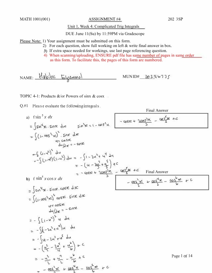 MATH1000 - Assignment 4