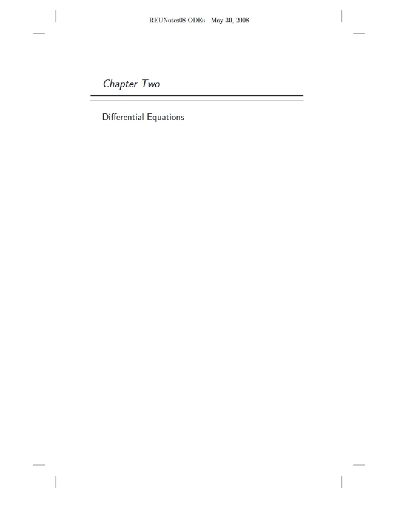 Notes for Differential Equations