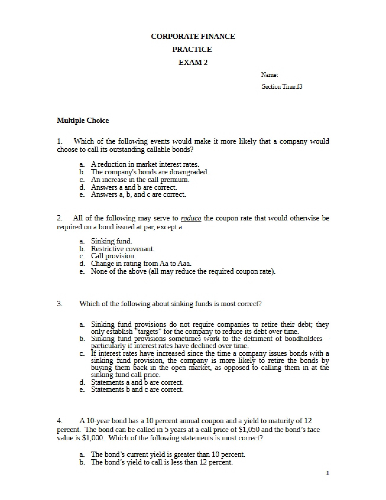 Practice Examination Two