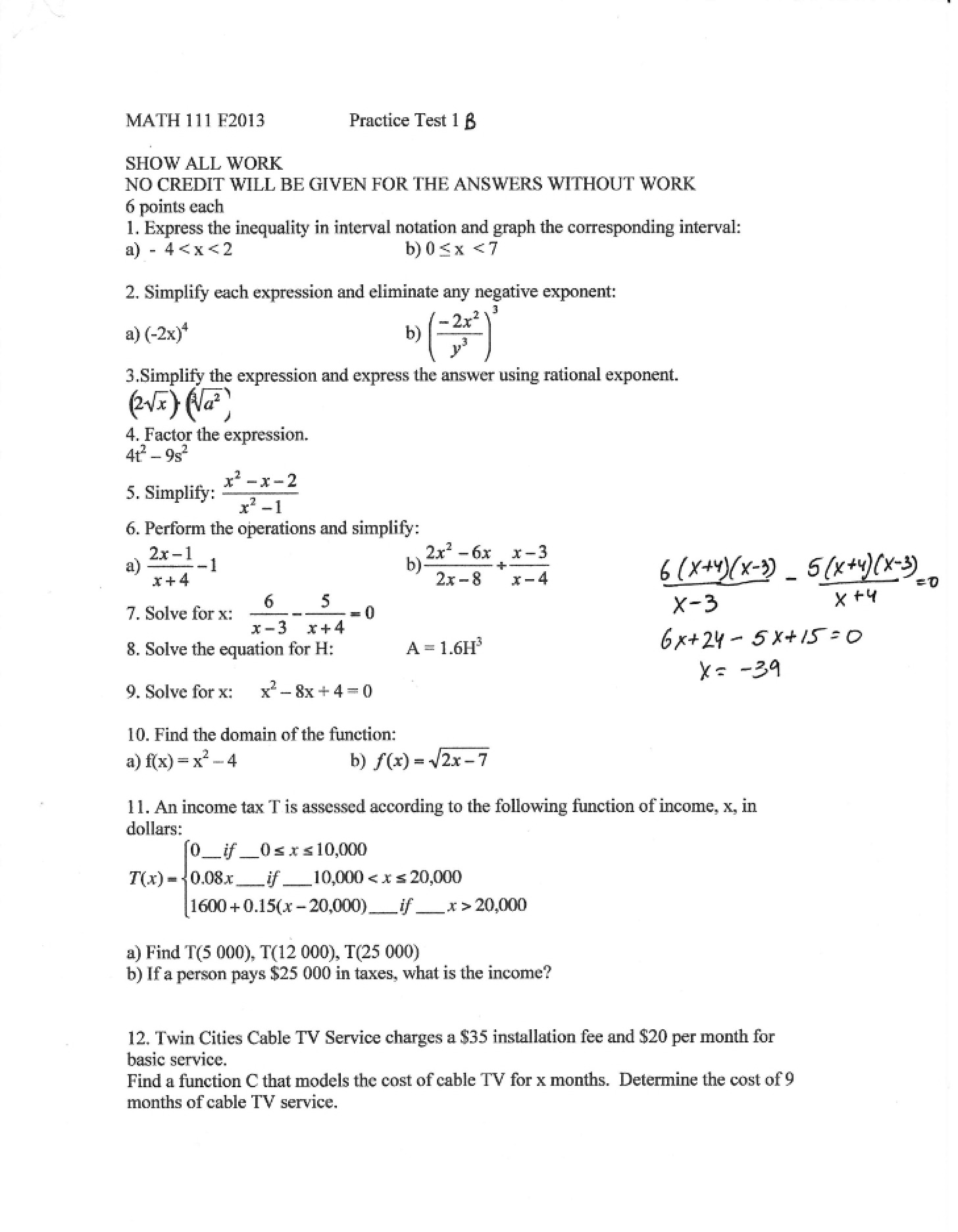 Test 1B Practice
