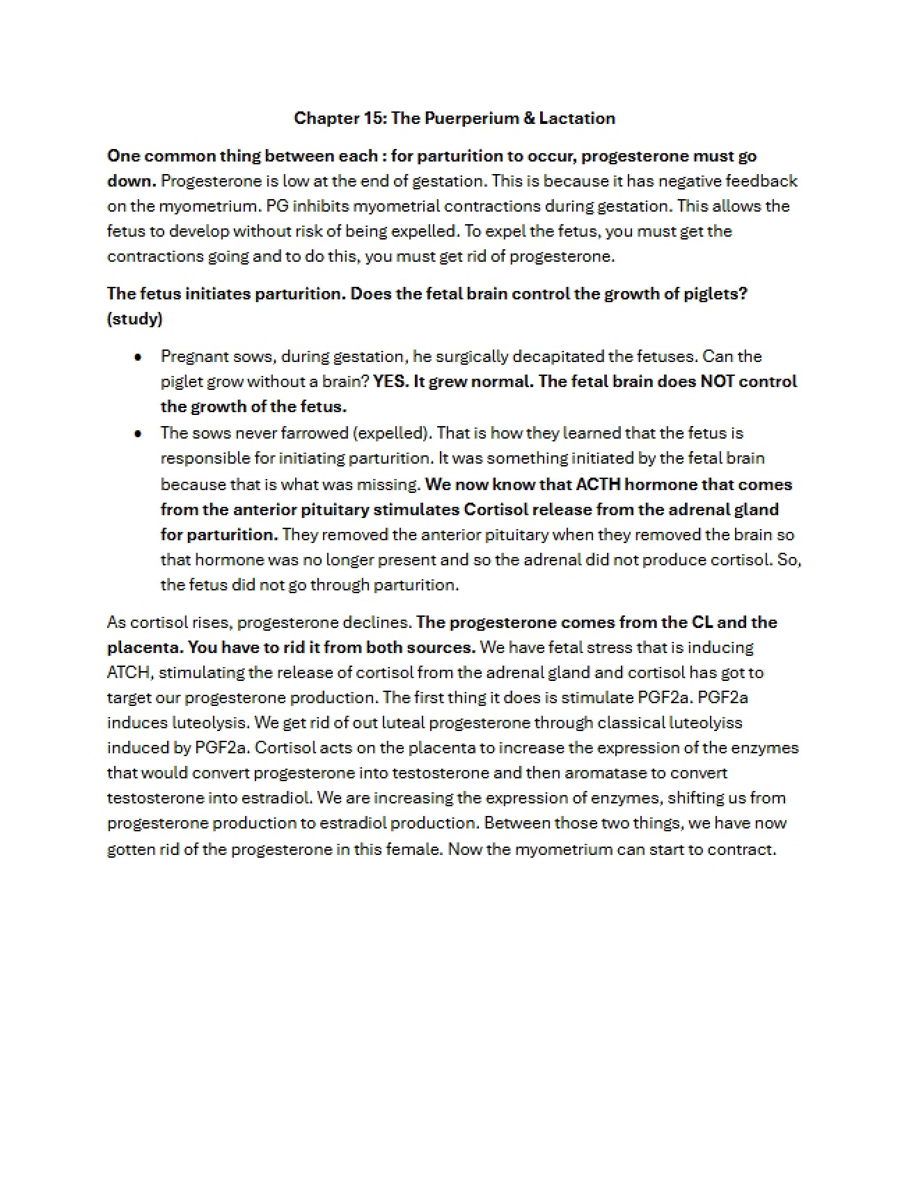Fifteenth Chapter An Introduction to the Puerperium and Lactation