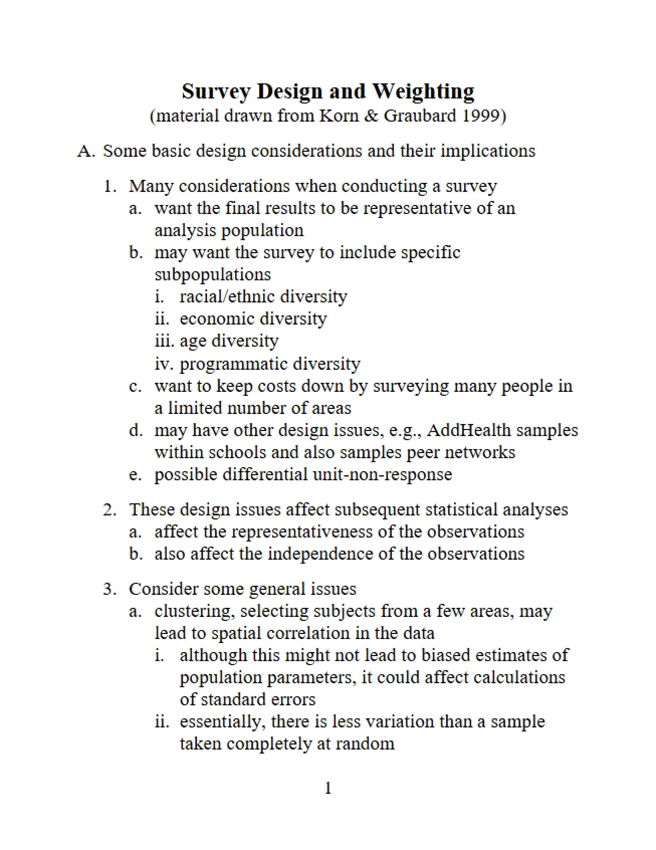 Weighting and Design of Surveys
