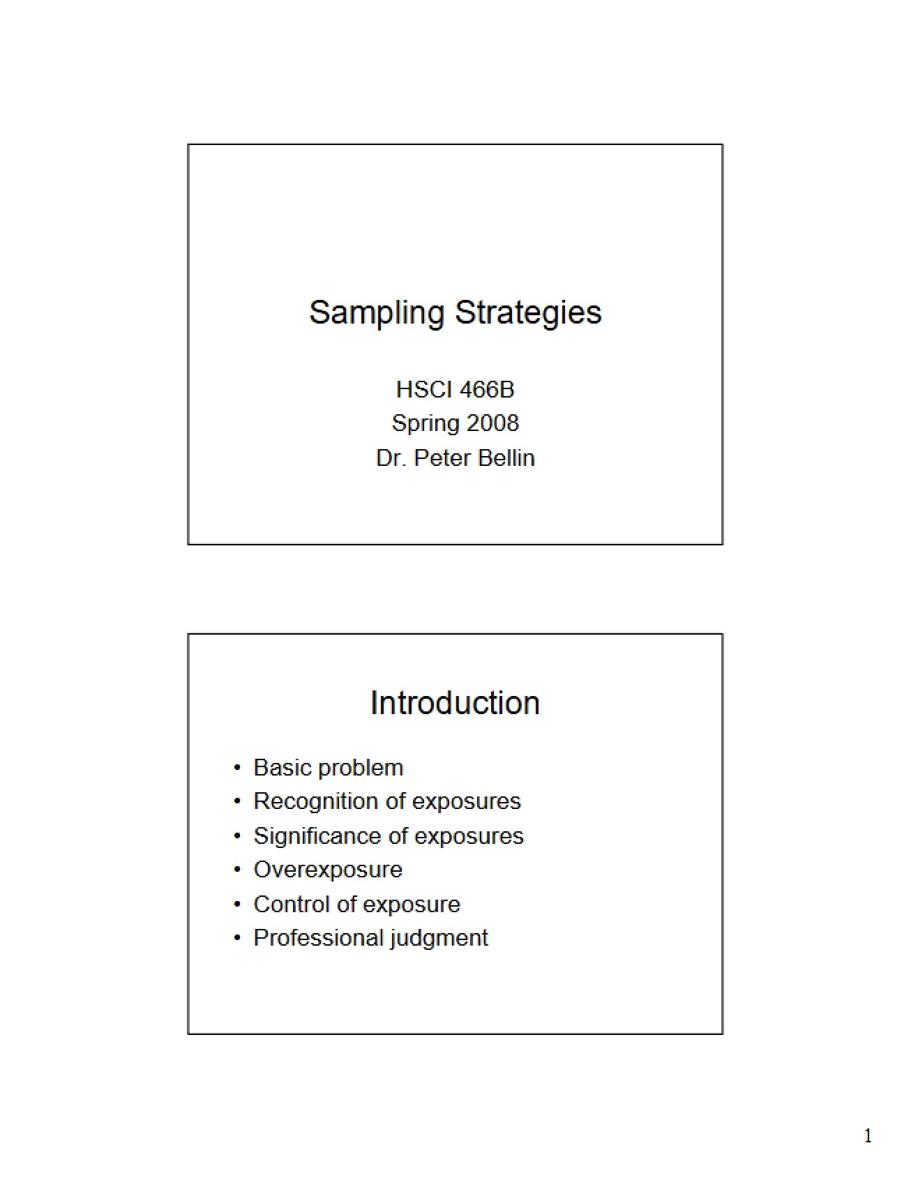 Strategies for Sampling