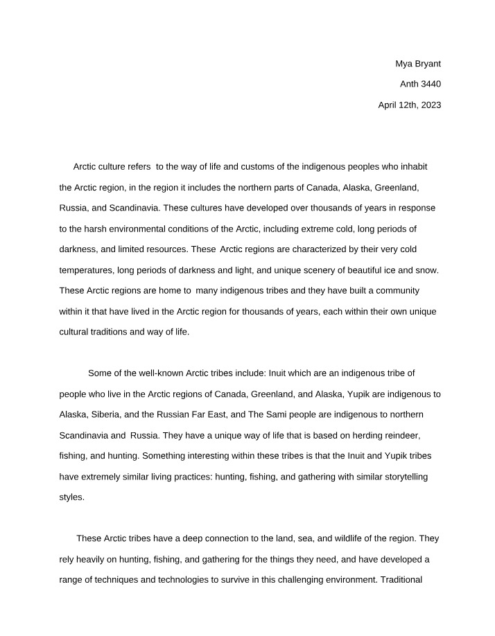 Arctic Tribes and Their Resilient Culture