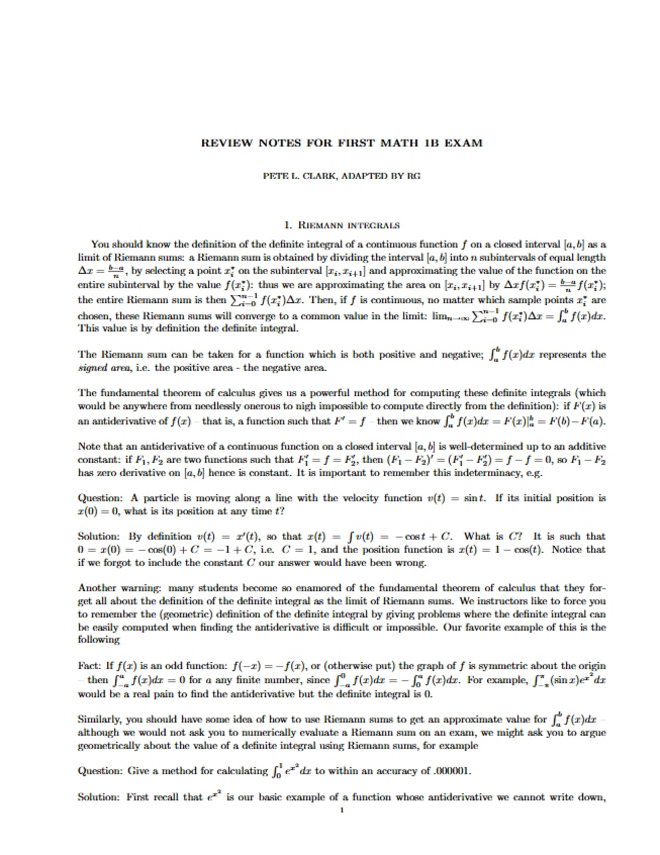 Series and Equations Review Notes