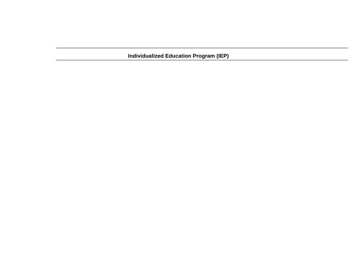 Individualized Education Program for Jack Davis