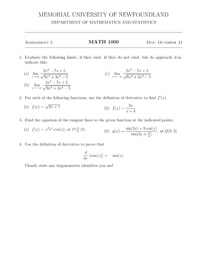 MATH1000 Assignment 5 Final Version