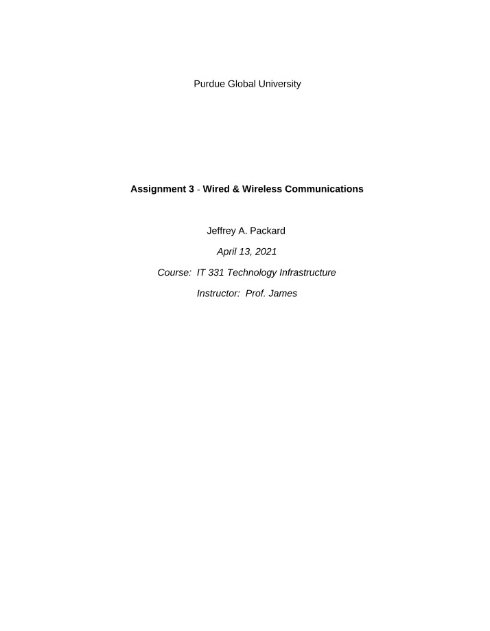 Wired and Wireless Communications - Assignment 3