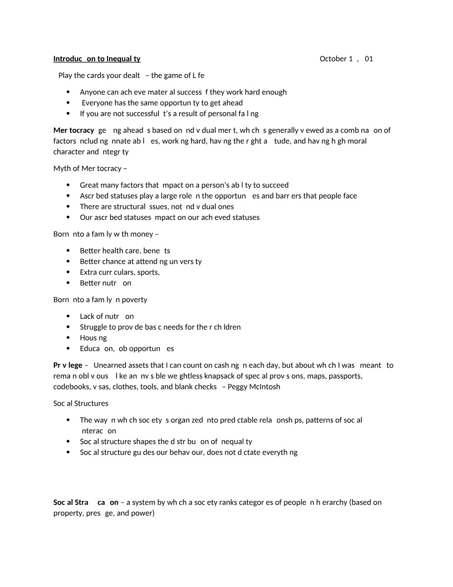 Notes on Introduction to Inequality
