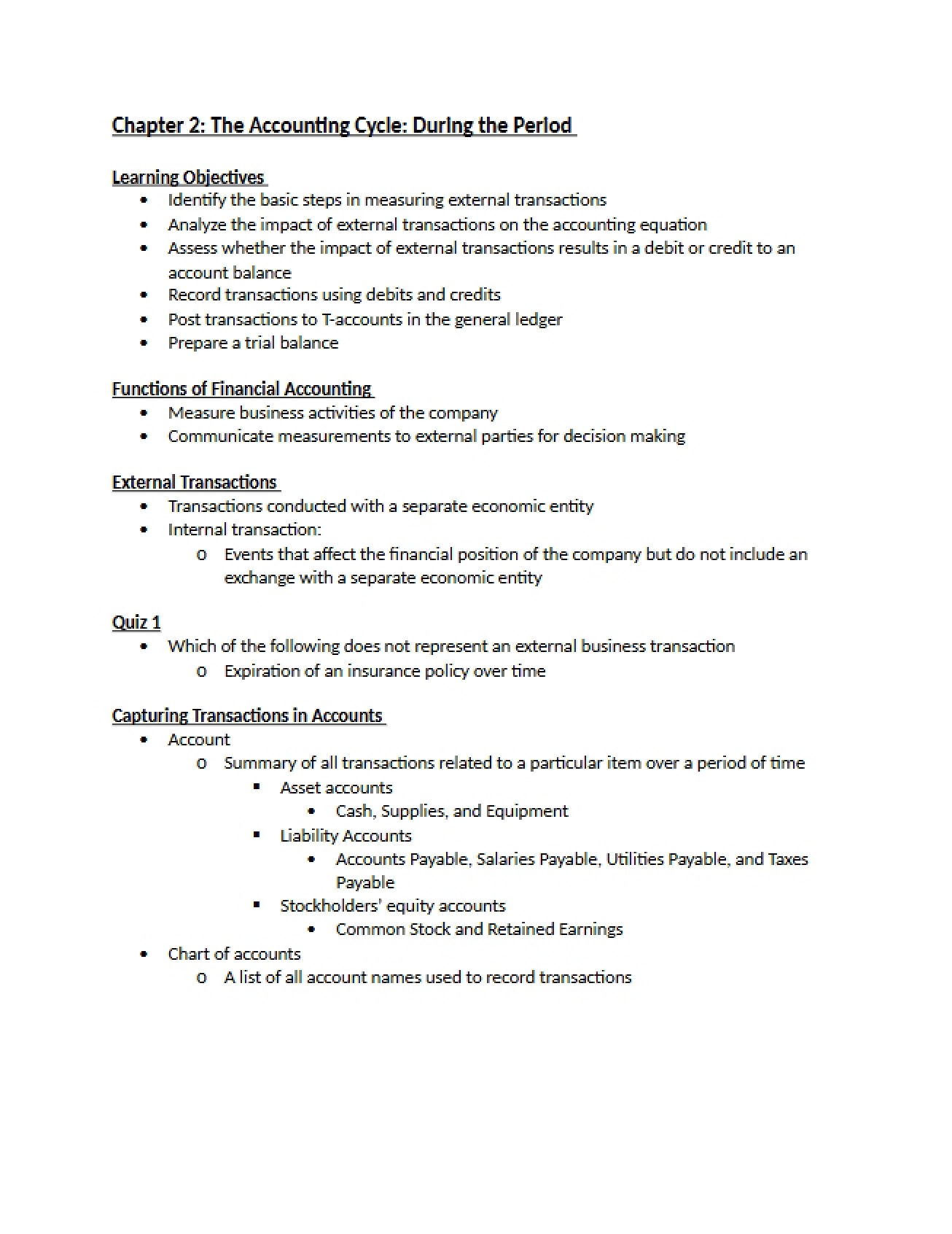 Financial Accounting Chapter Two