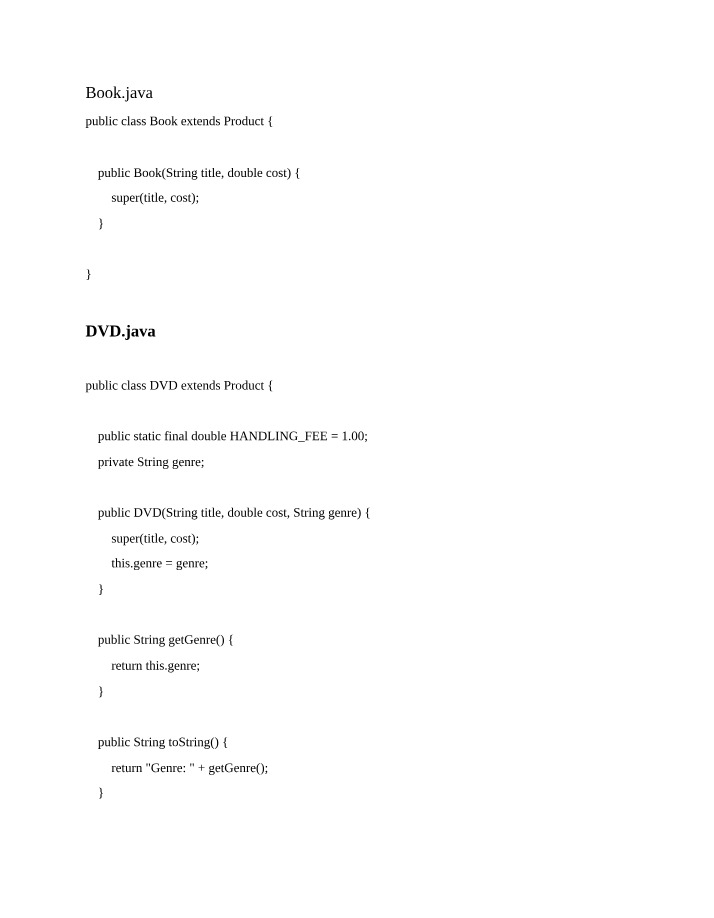 Bob's Retail Store - Java Programming Code Examples
