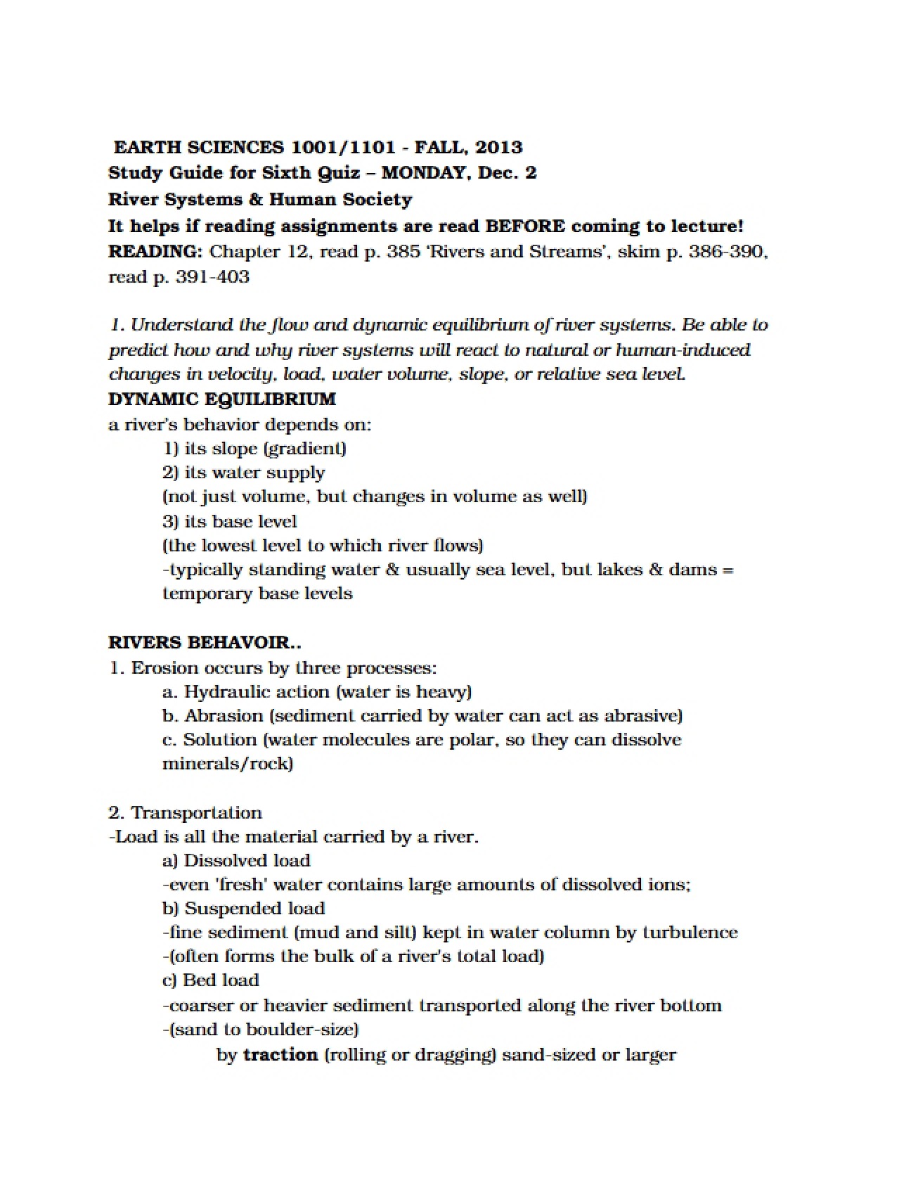 Geology Study Guide