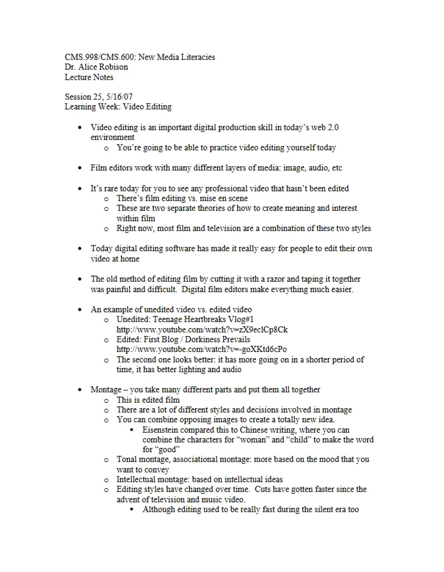 Academic Lecture Records
