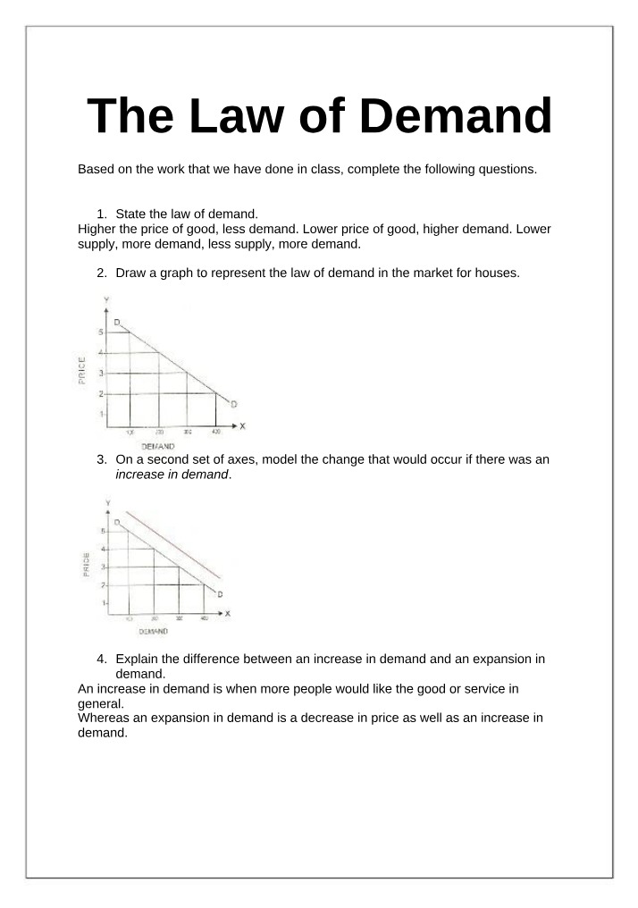 Law of Demand - Price and Demand Exploration