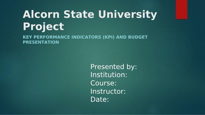 Alcorn State University - Final Project Part 3