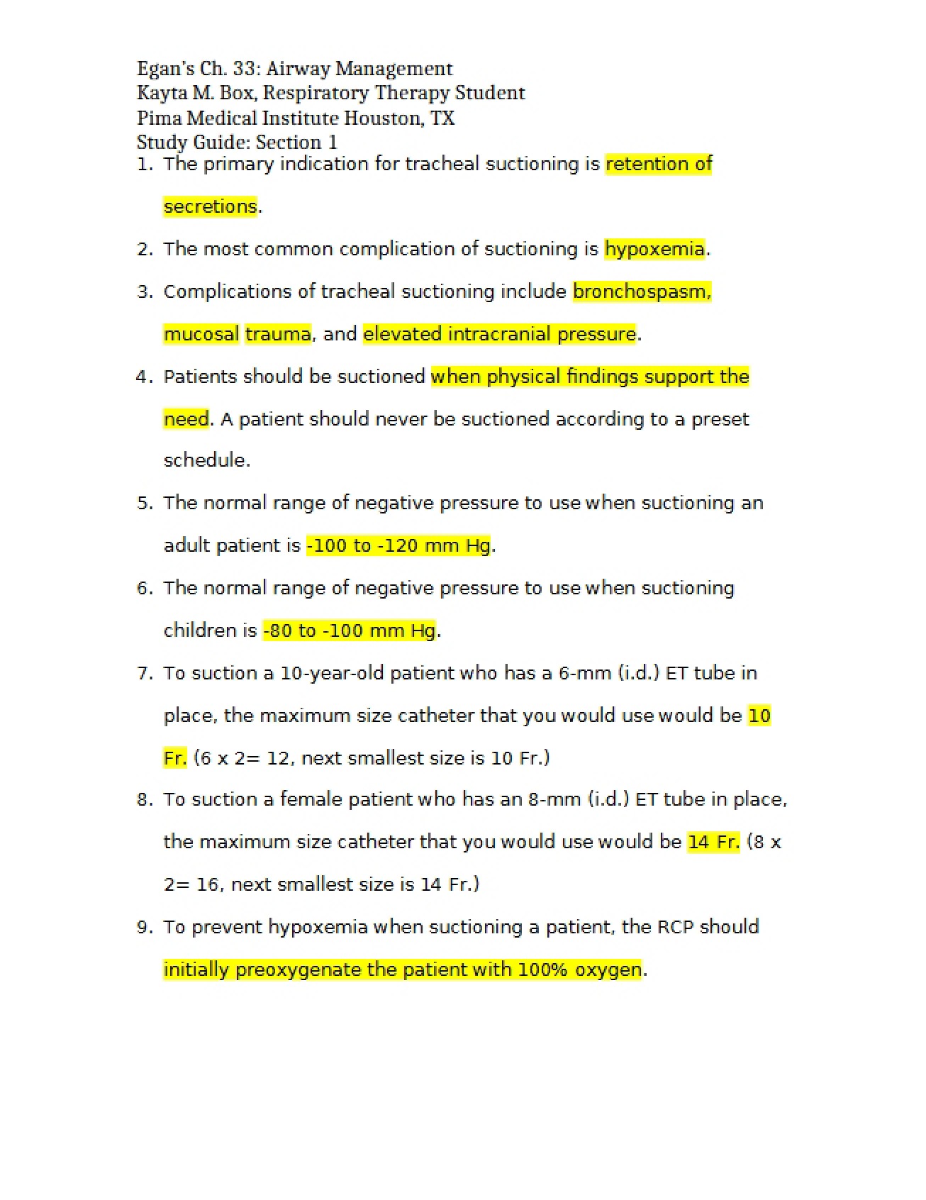 Study Guide for Section 1 of Medical Quality Assurance