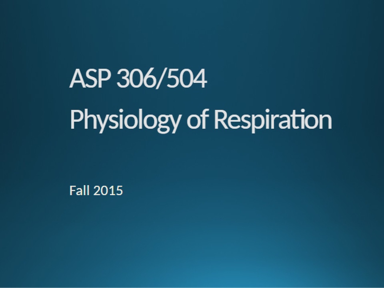 Physiology of Respiration