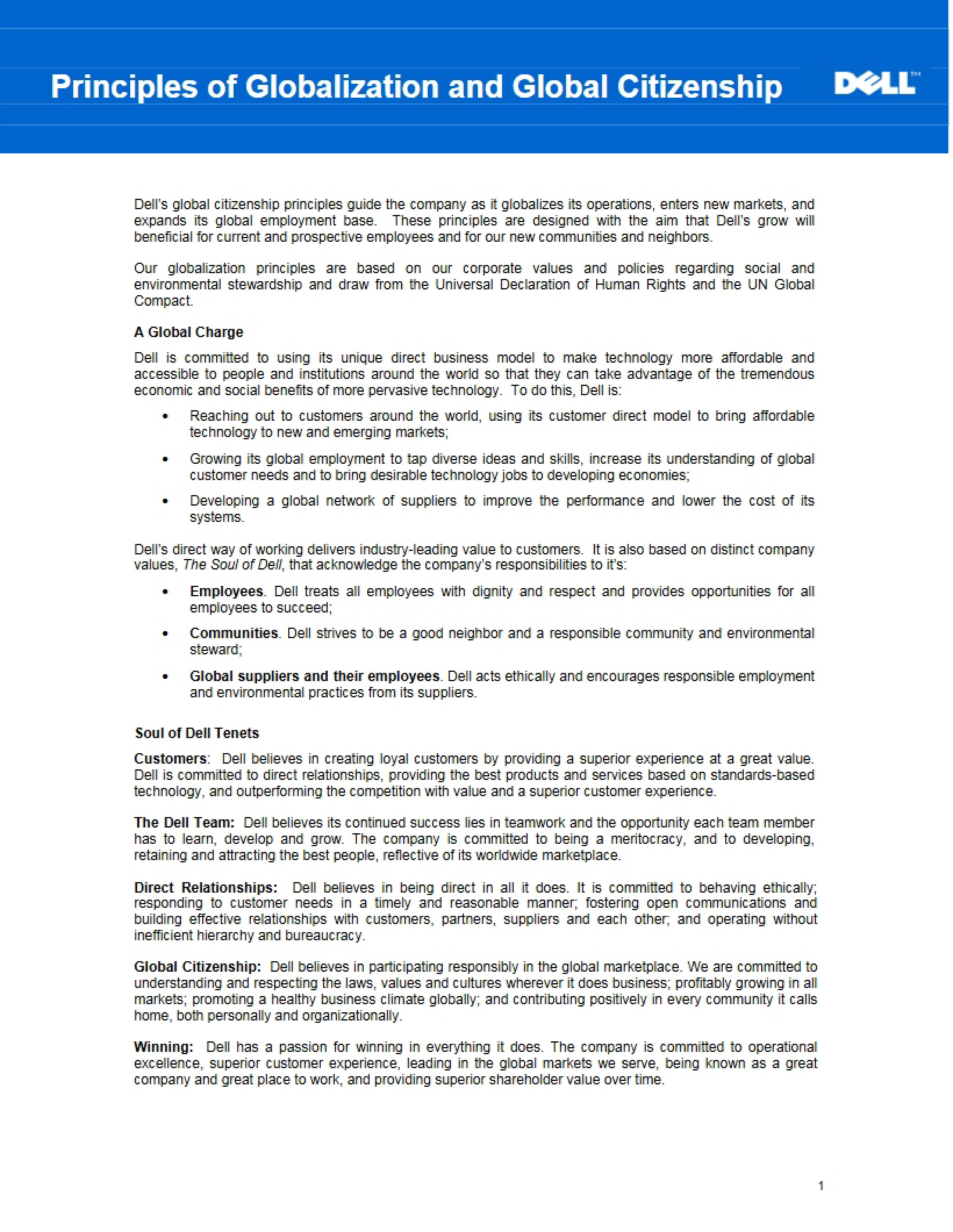 Global Citizenship and Globalization Principles