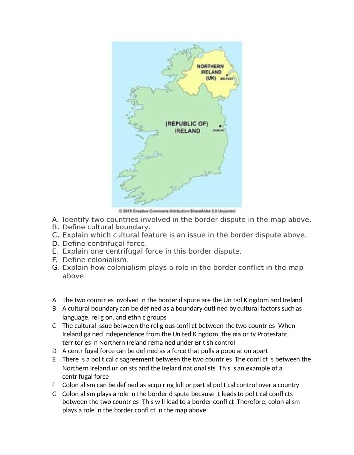 Cultural and Centrifugal Border Dispute Between UK and Ireland